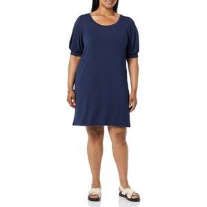 Aware Women's Modal Elbow Length Puff Sleeve T-Shirt Dress (Available In Plus S